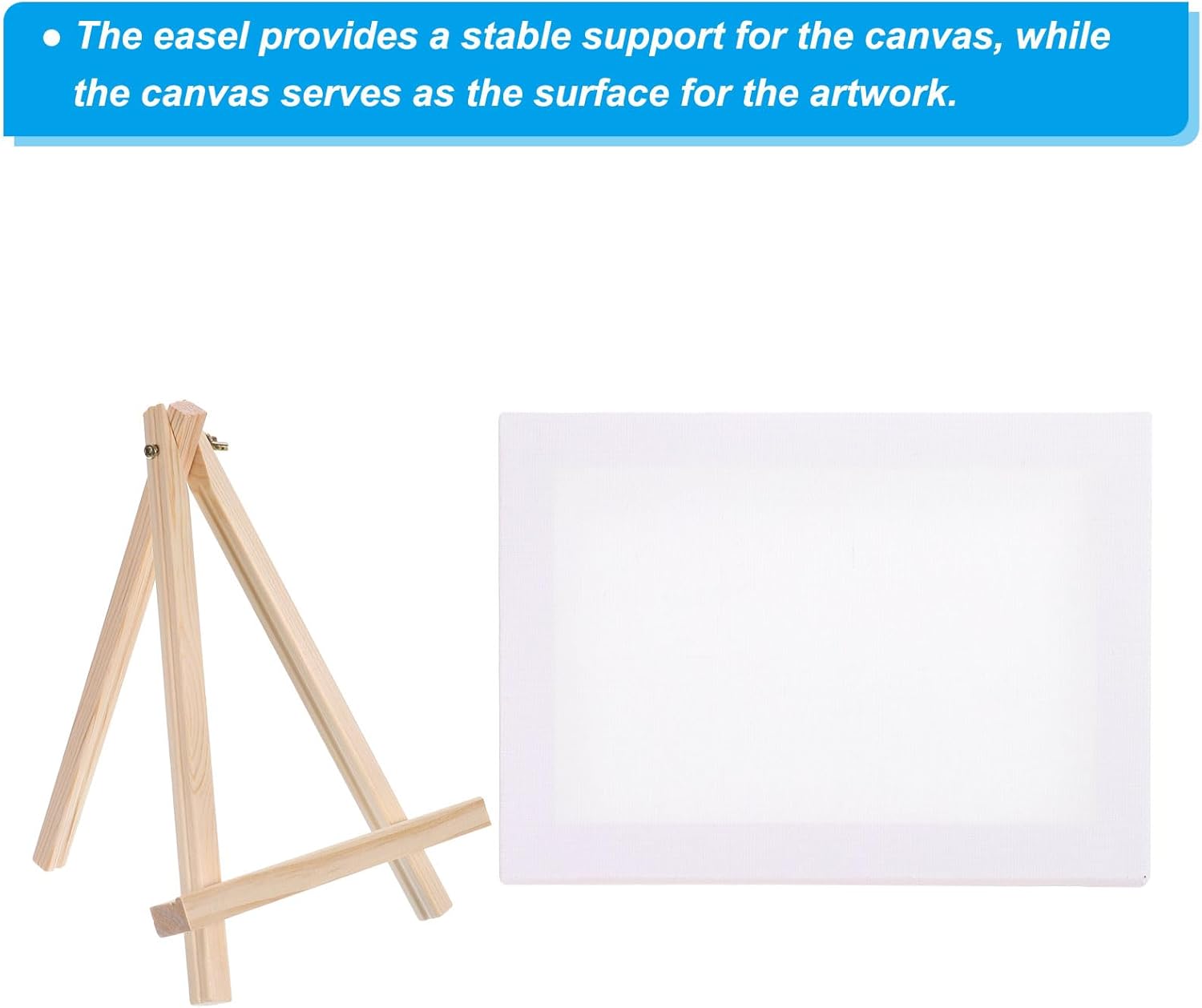 PATIKIL Mini Canvas Easel Set for Art Drawing Painting