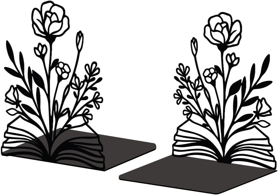Peacoblue Cast Iron Bookends Modern Design 1 Pair
