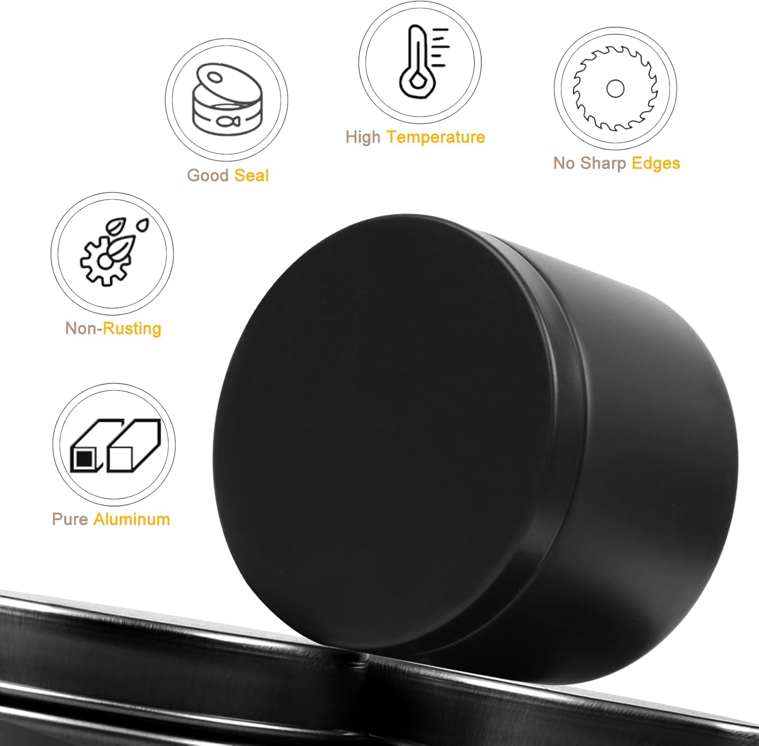 24 Pcs Black Candle Tins with Lids for DIY Candles