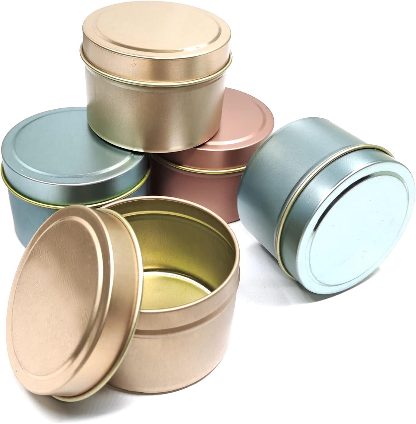 Unixing 8oz Metal Candle Tins - 12 Pack DIY Set