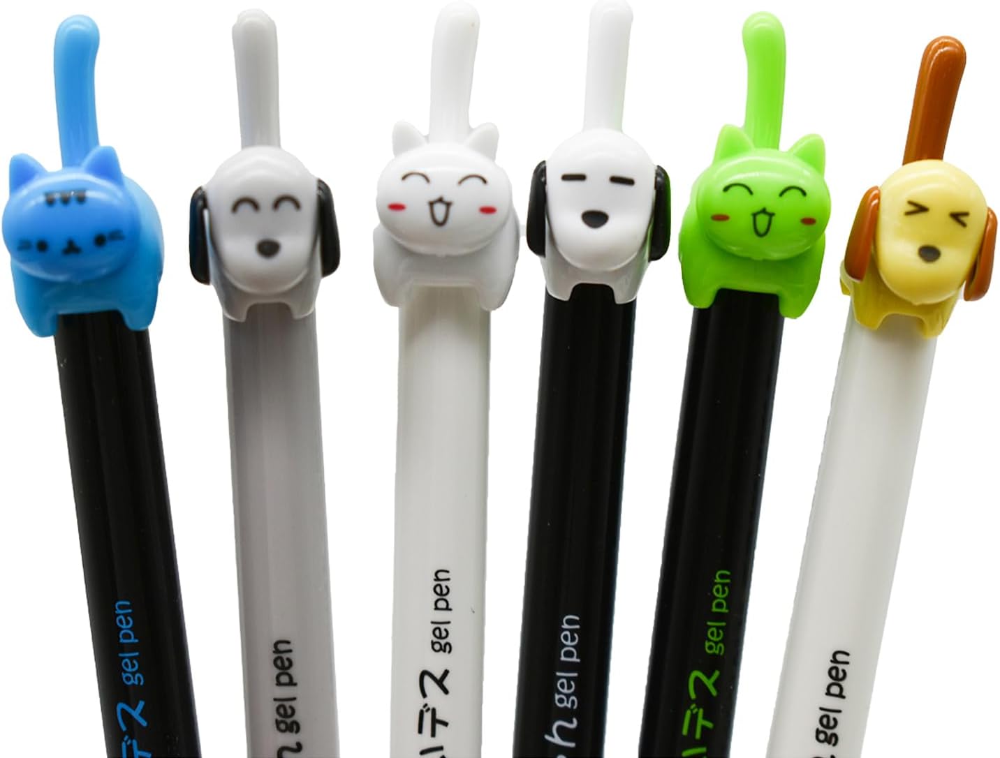 Maydahui 12 Pcs Cute Cat Dog Tail Clicker Pens