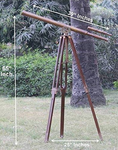 65 Inch Antique Marine Brass Telescope Double Barrel Tube