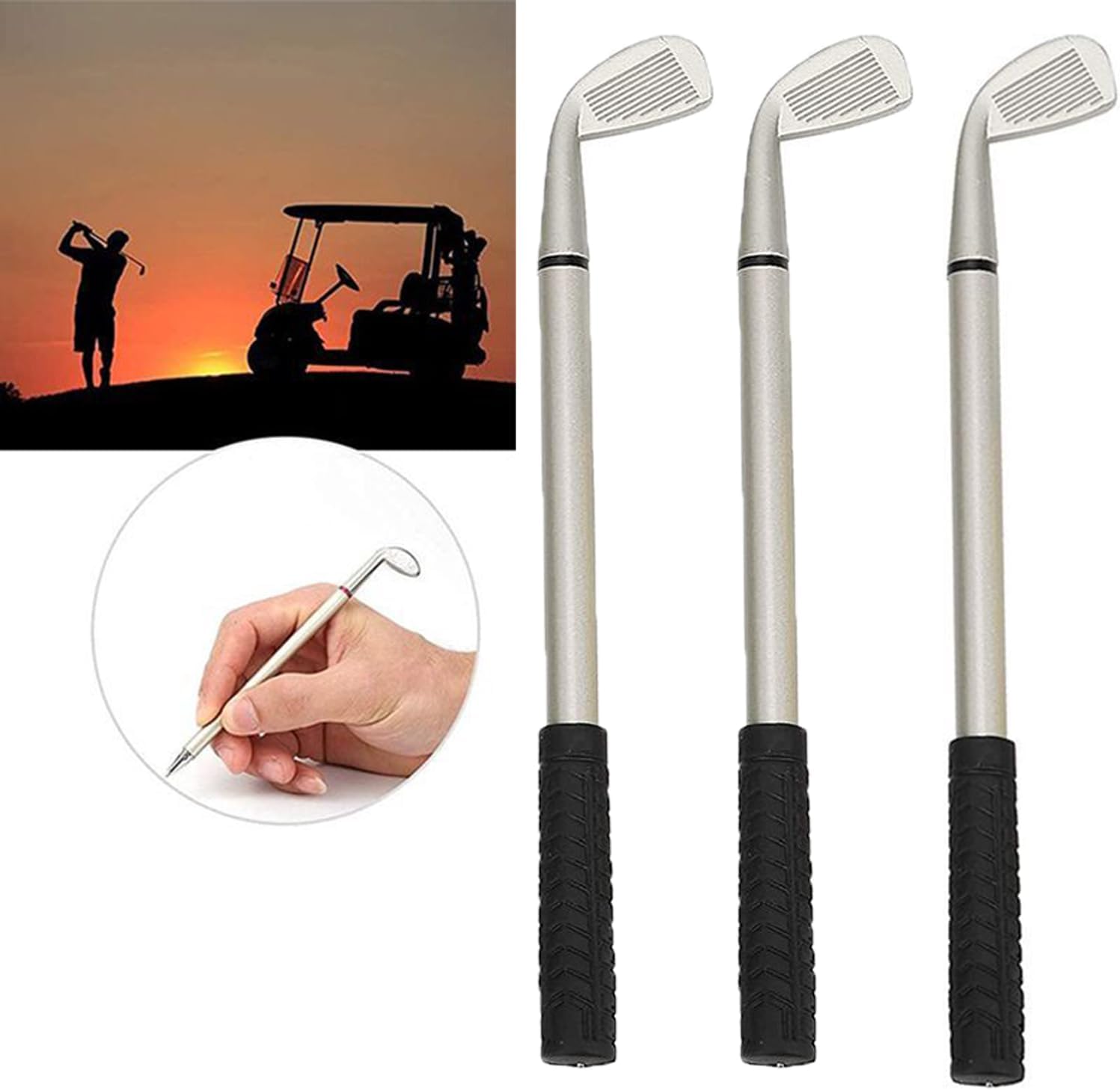 12pcs Mini Golf Club Pens with Black Gel Ink