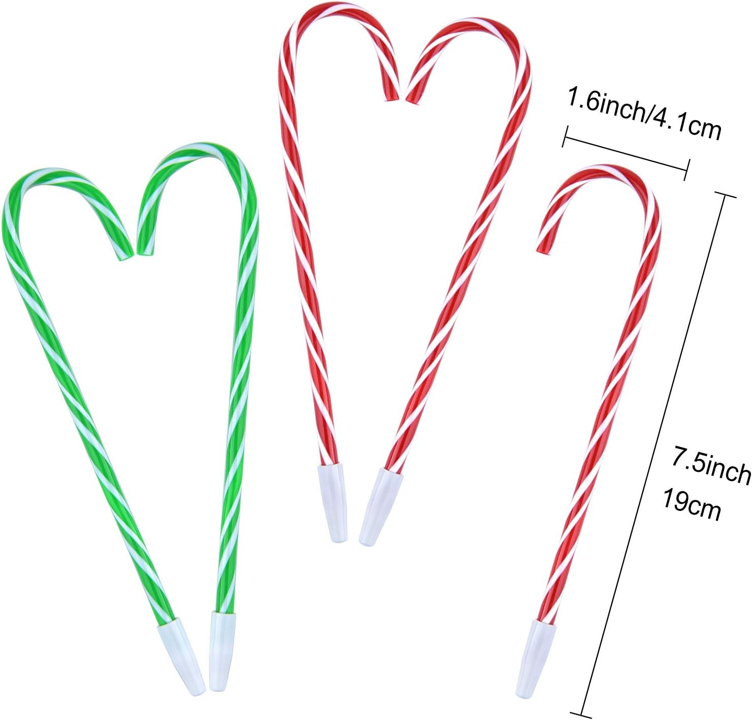 Candy Cane Christmas Pens with Black Ink 48PCS