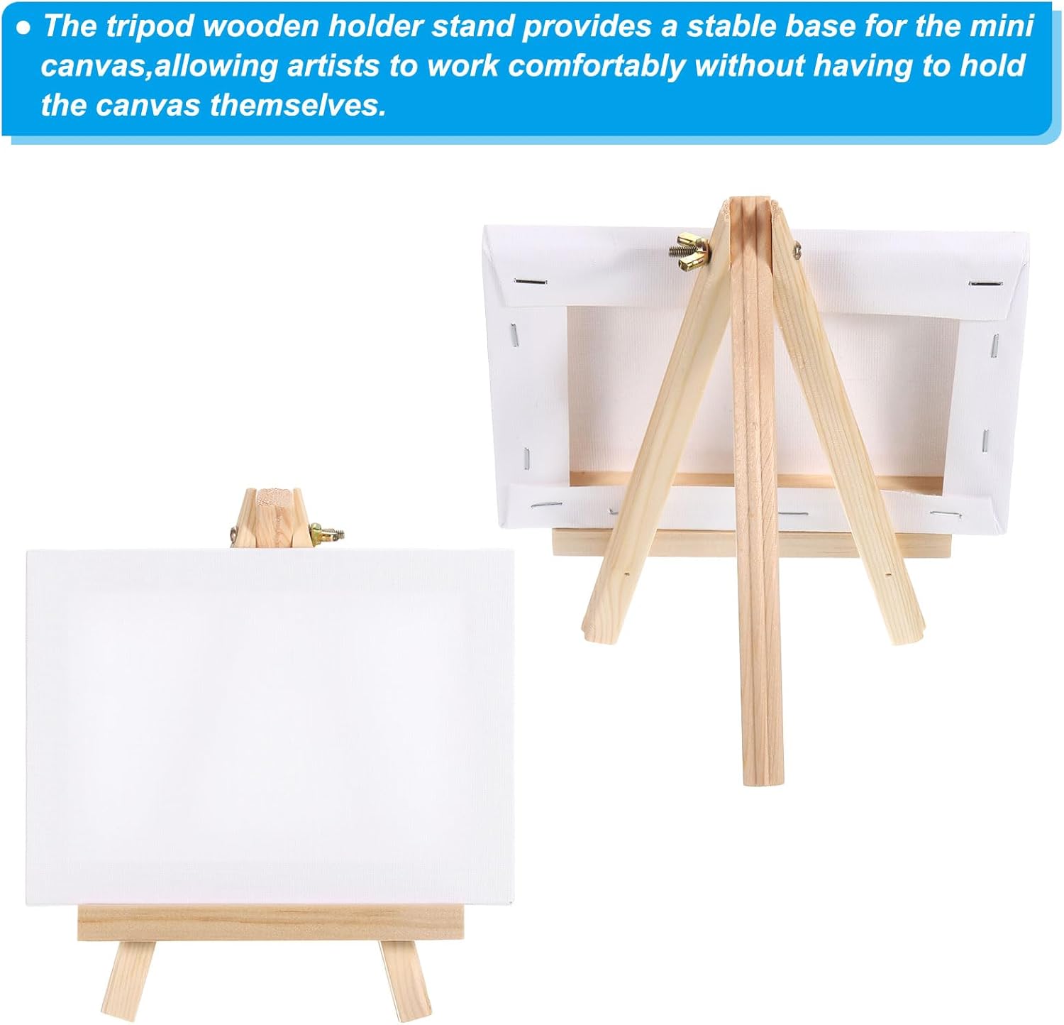 PATIKIL Mini Canvas Easel Set for Art Drawing Painting