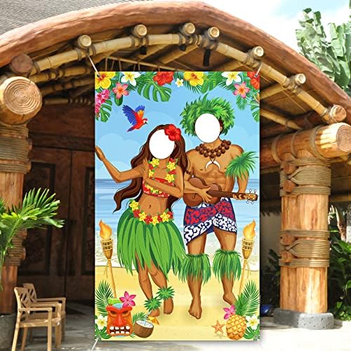 Frienda Luau Couple Photo Door Banner for Tropical Party