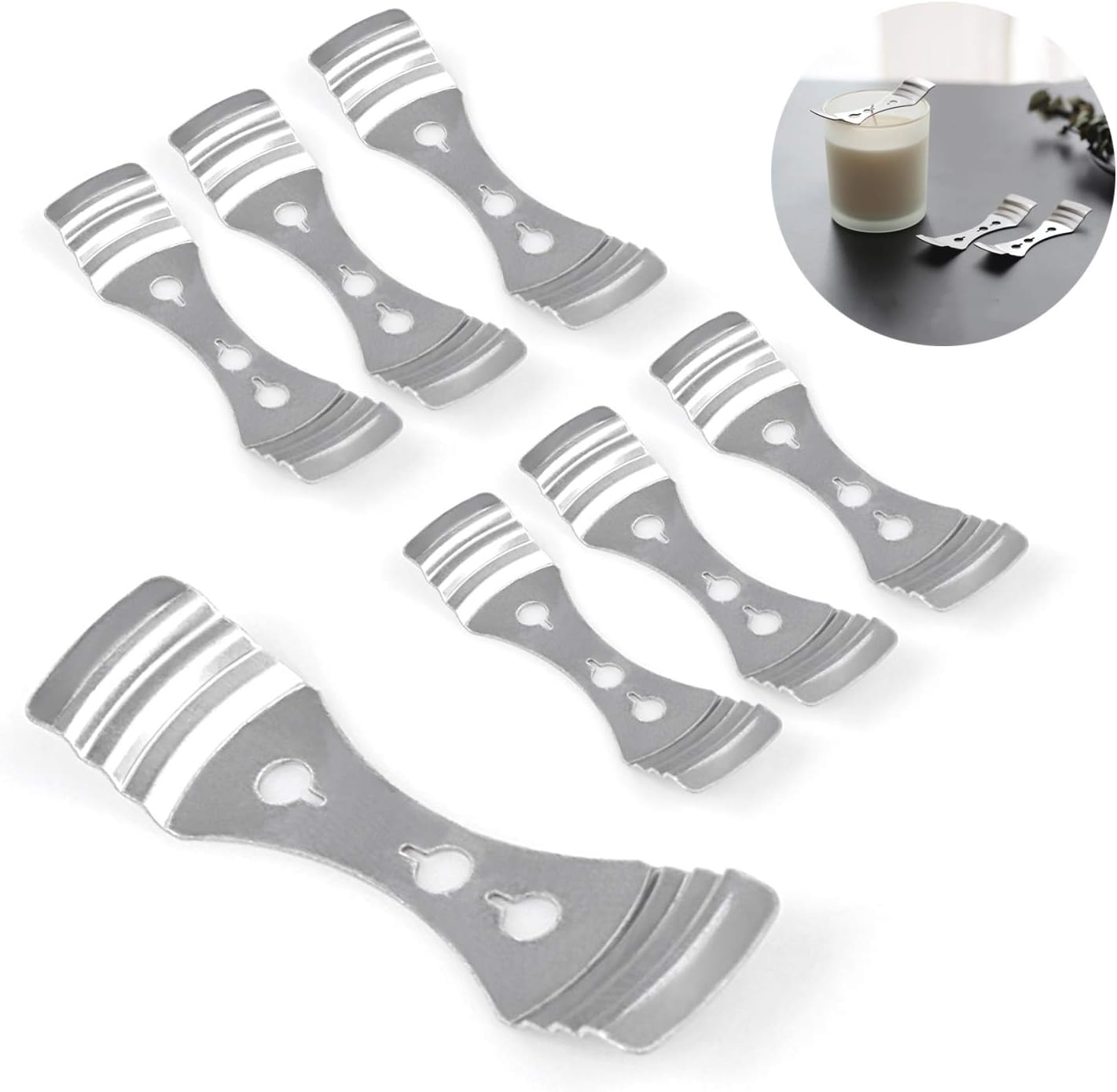25pcs Metal Candle Wick Holder Silver Stainless Steel for Candle Making