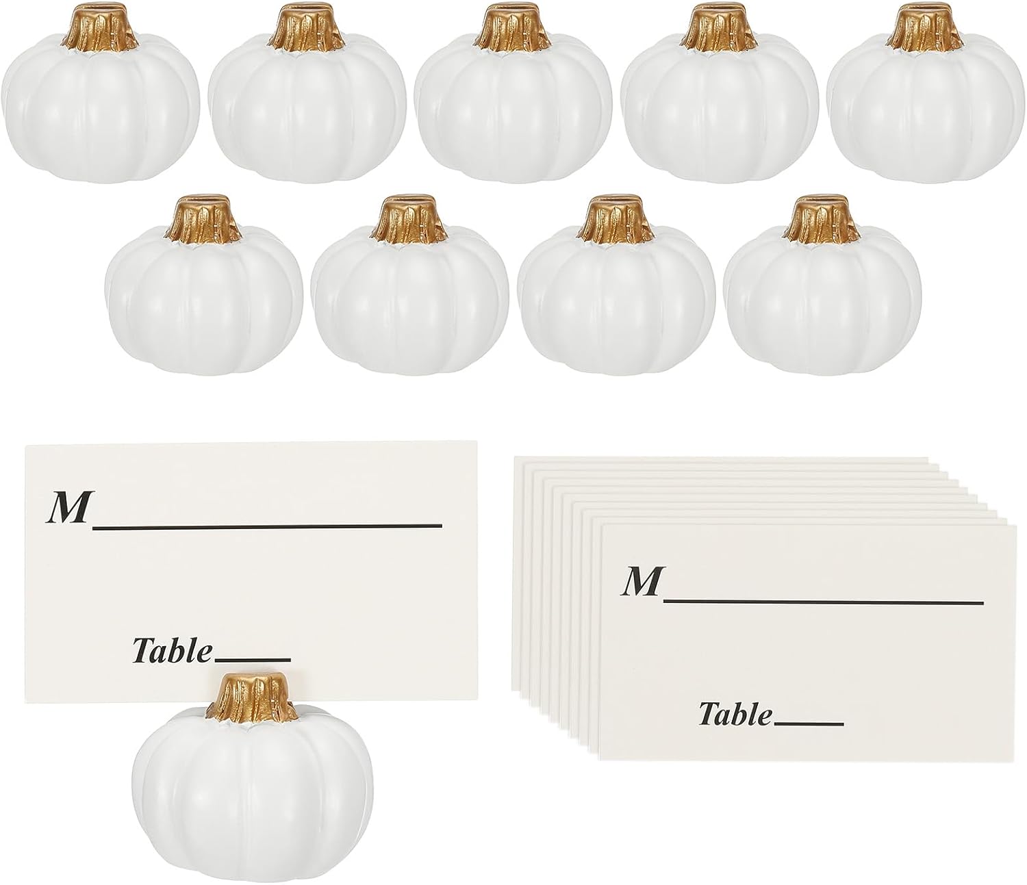 PATIKIL Pumpkin Place Card Holder 10 Set White