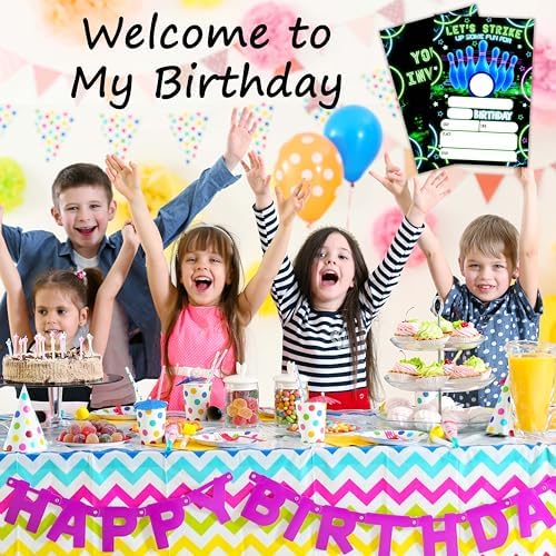 Neon Birthday Invitations for Boys with Envelopes H11