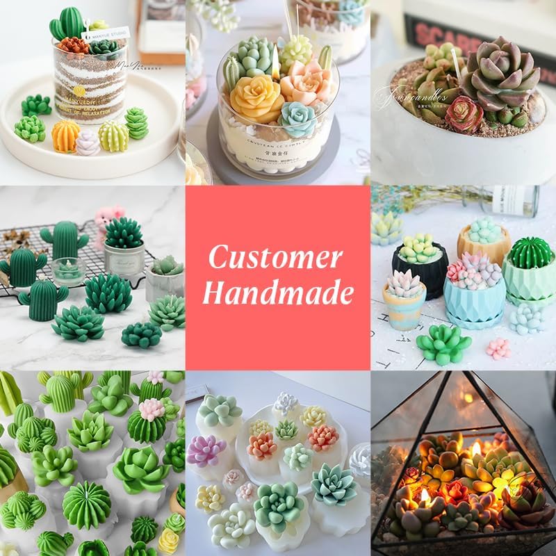 10 Pcs Succulent Cactus Silicone Candle Soap Mold