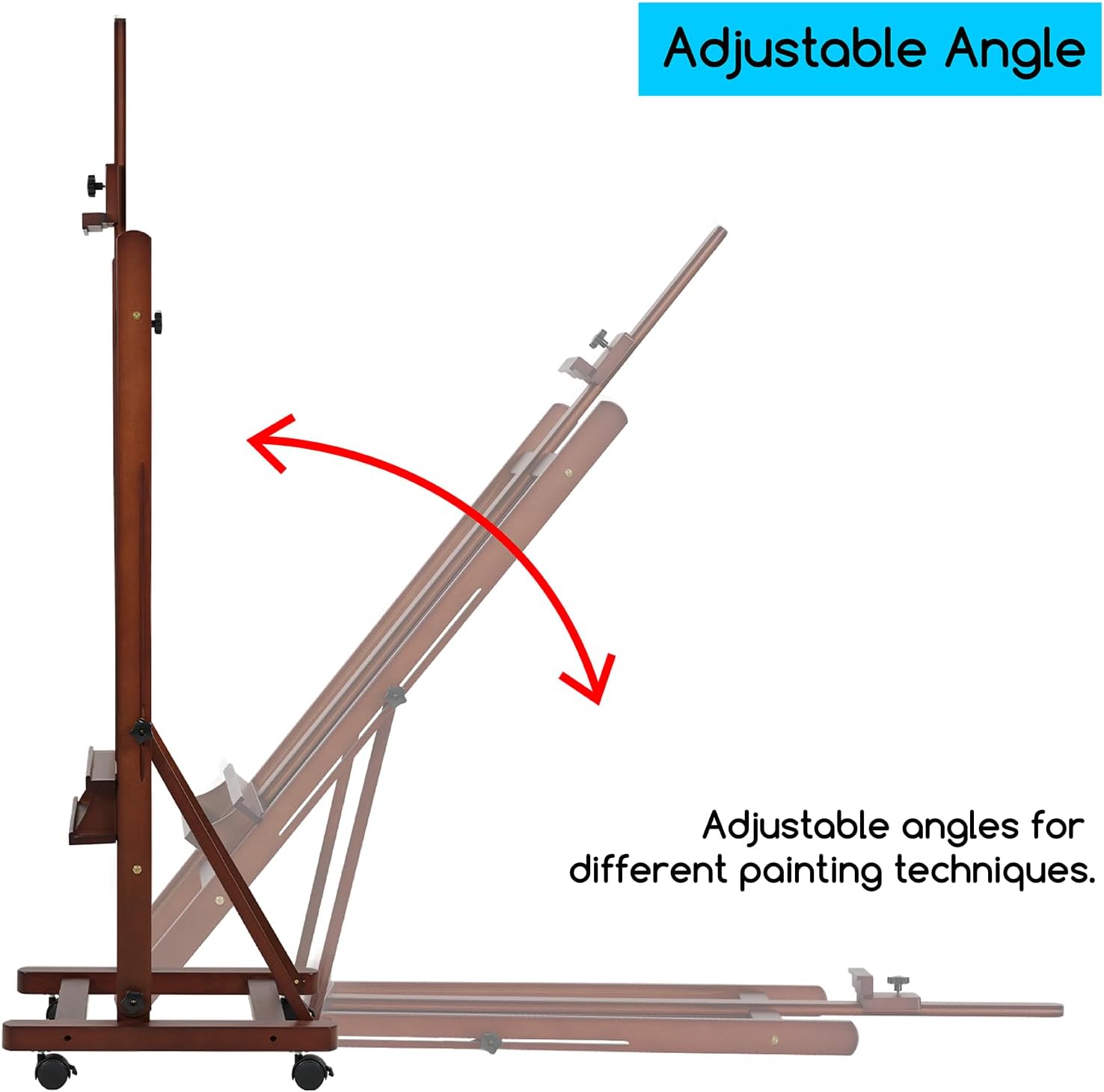 MEEDEN Large Studio Artist Easel with Storage and Wheels