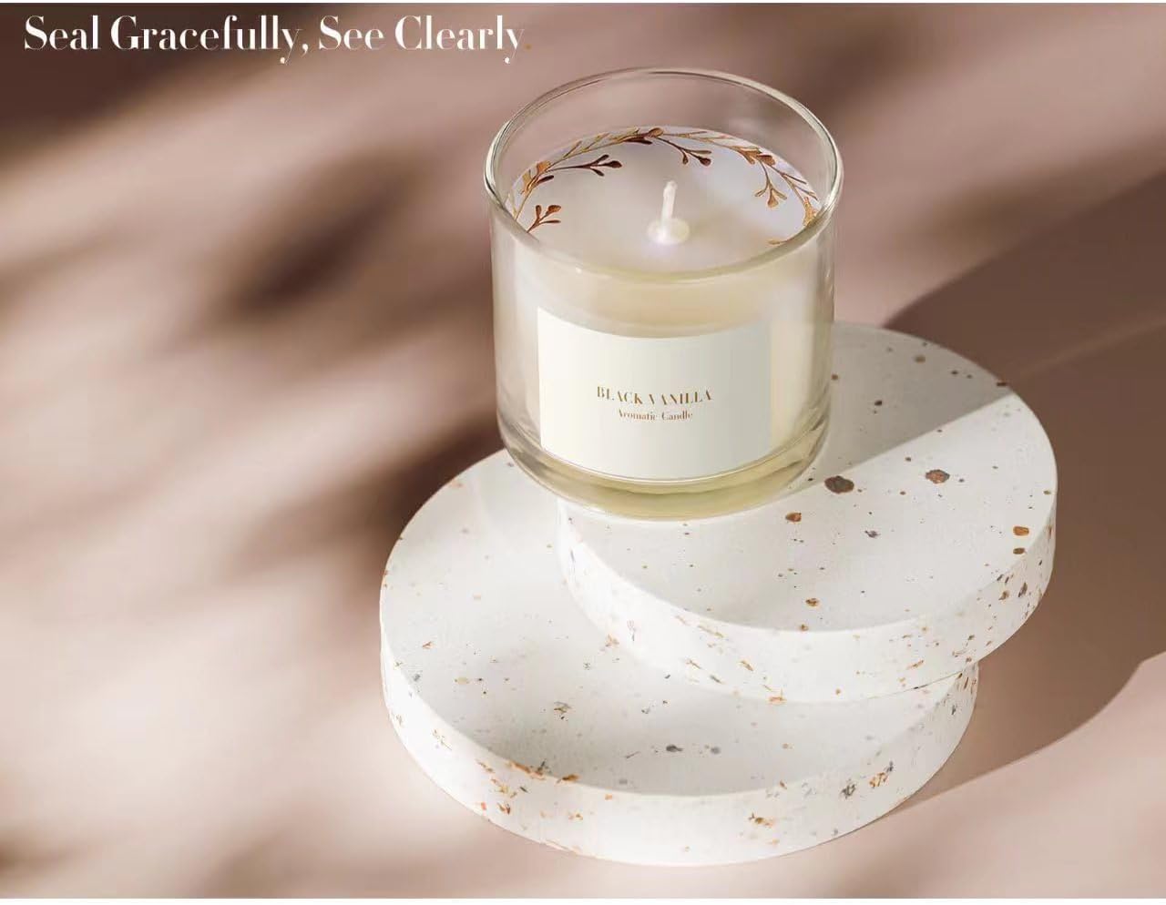 CDXHOME Candle Dust Covers 100pcs Floral Translucent Kraft
