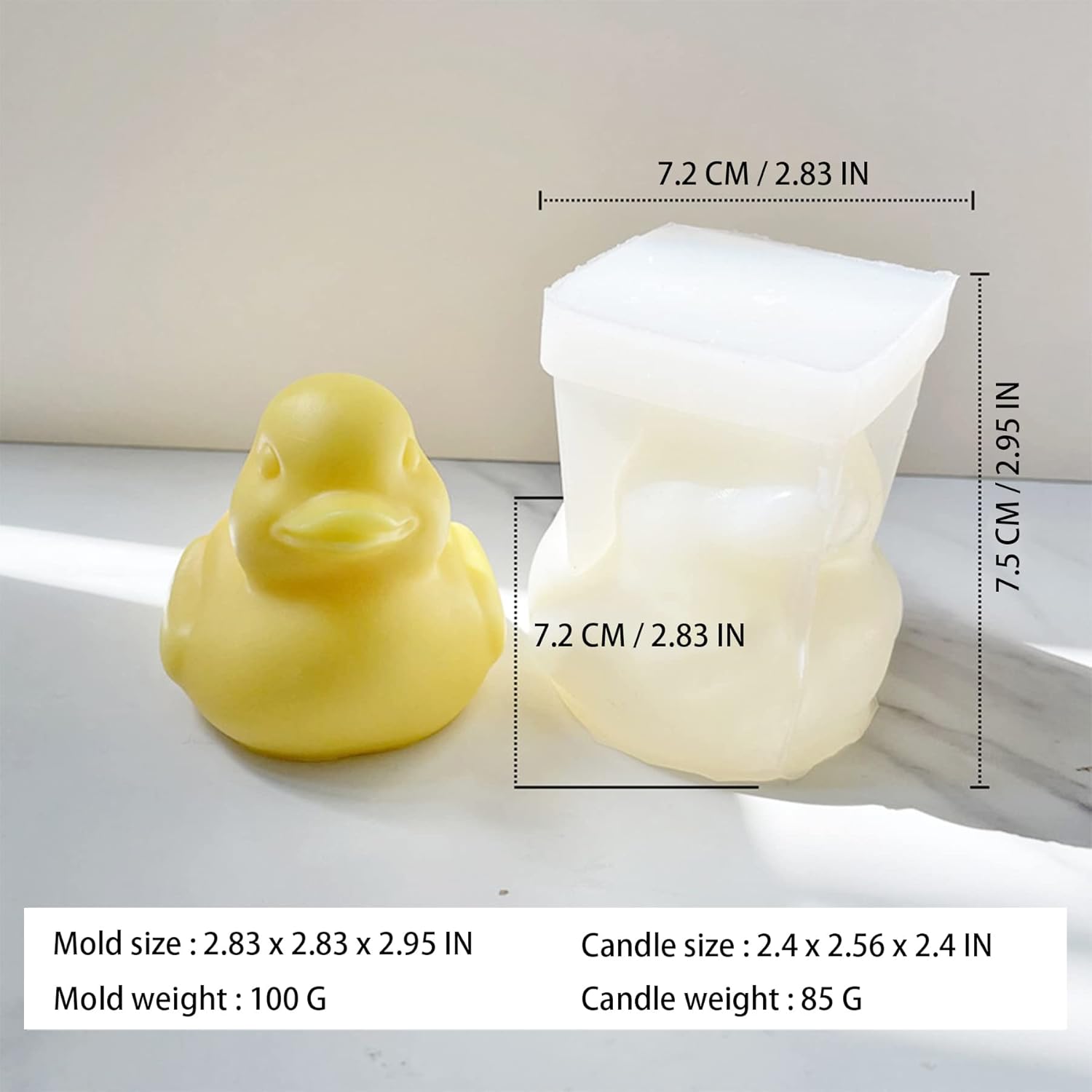 ZAKVOOR 3D Duck Candle Silicone Mold for DIY Crafts