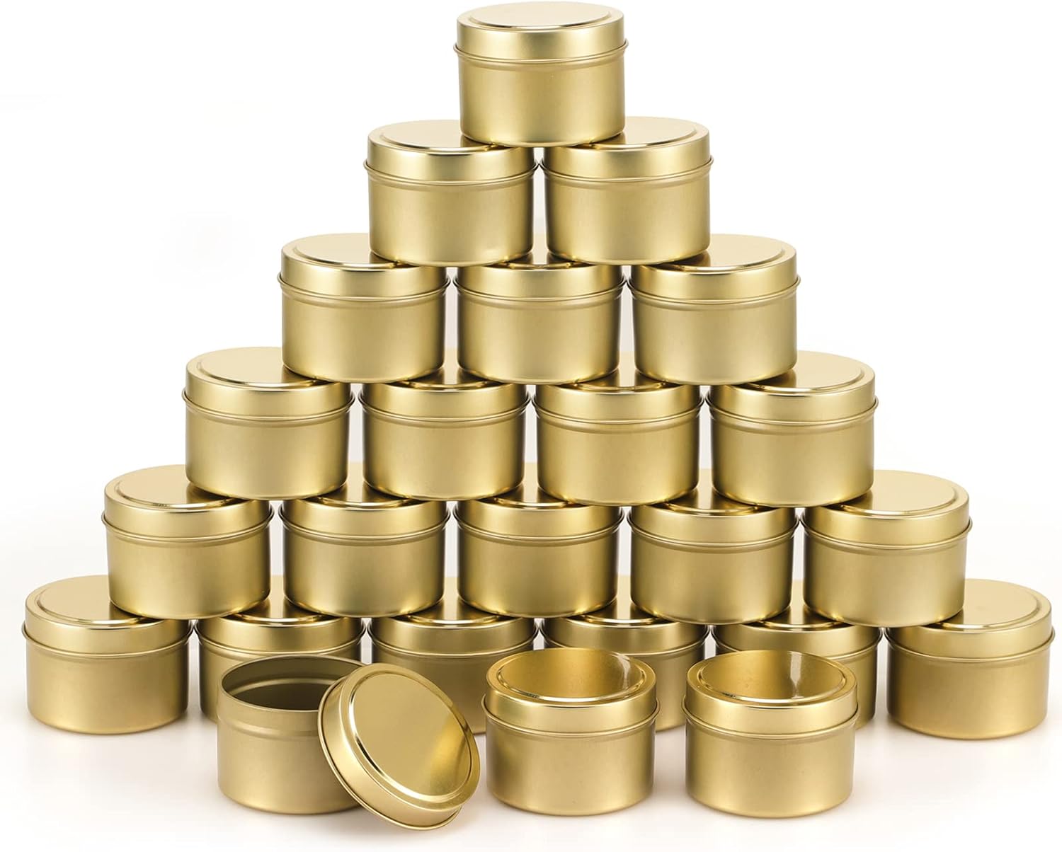 SONVIIBOX 24 Pcs Gold Candle Tins 4oz DIY Kit