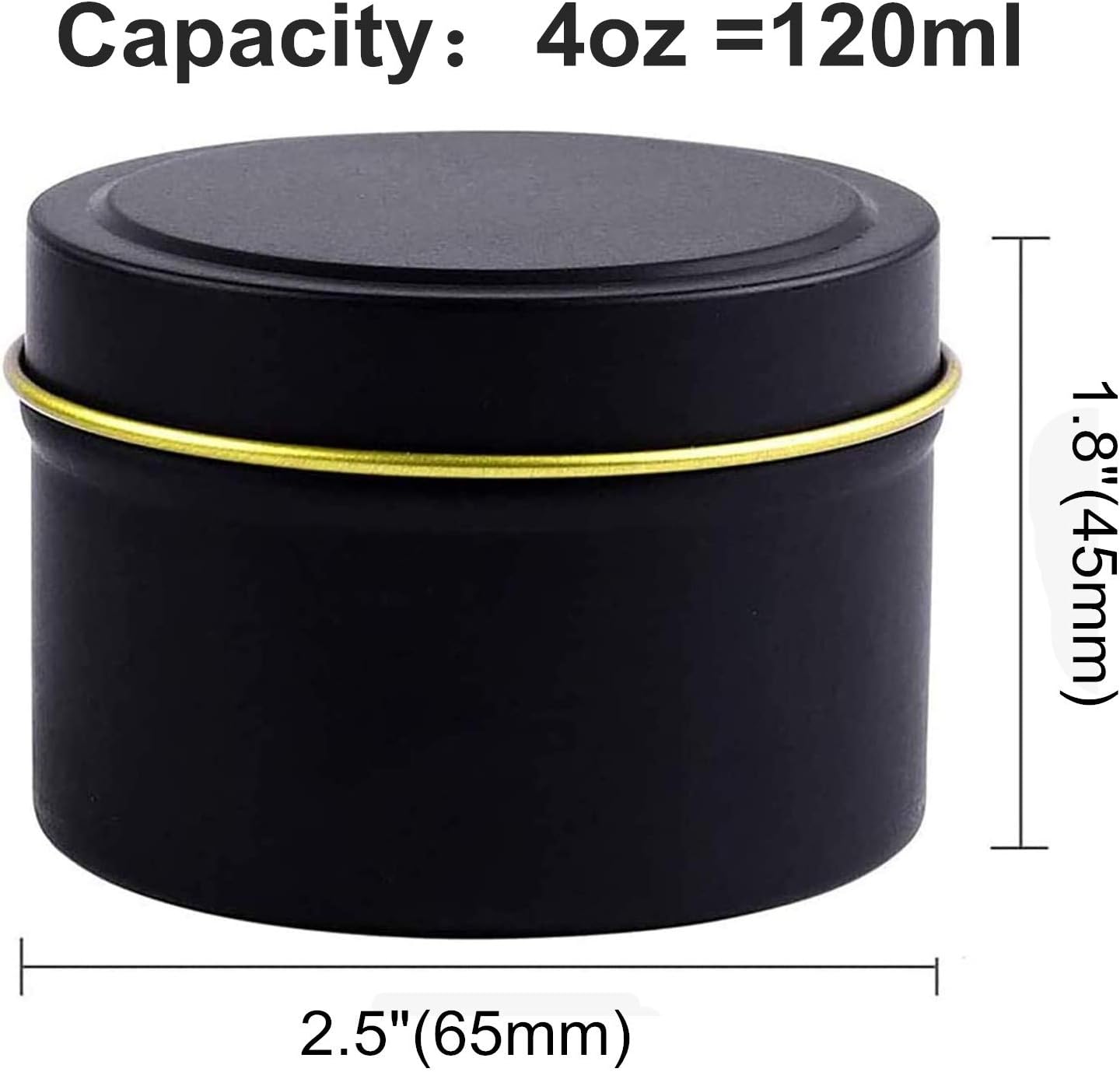 SONVIIBOX 24 Piece Black Candle Tins 4oz