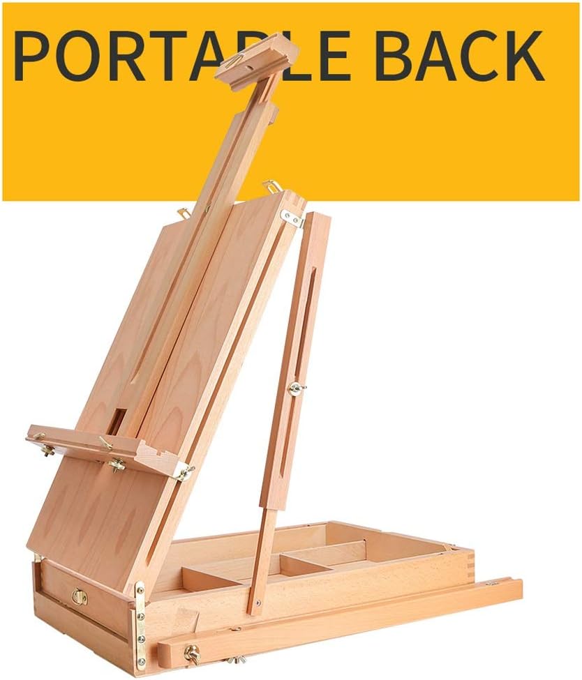 Adjustable Wooden Folding Easel with Drawer