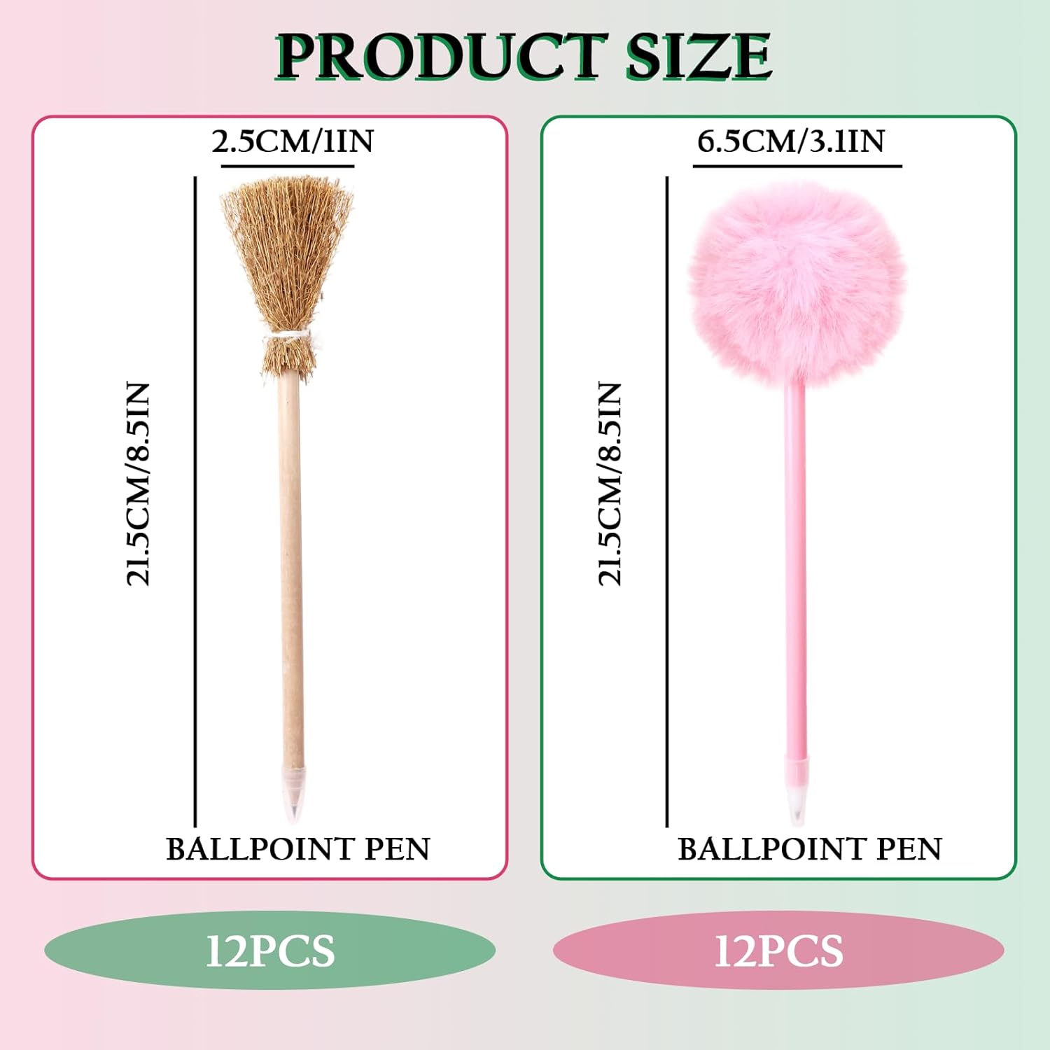 24 Pack Wicked Party Broom Pens for Halloween