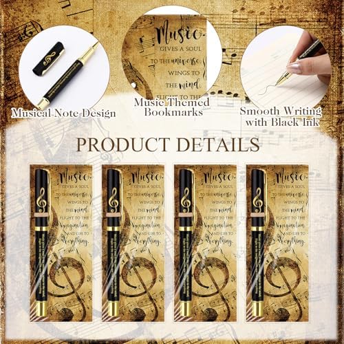 30 Piece Music-themed Pen and Bookmark Set