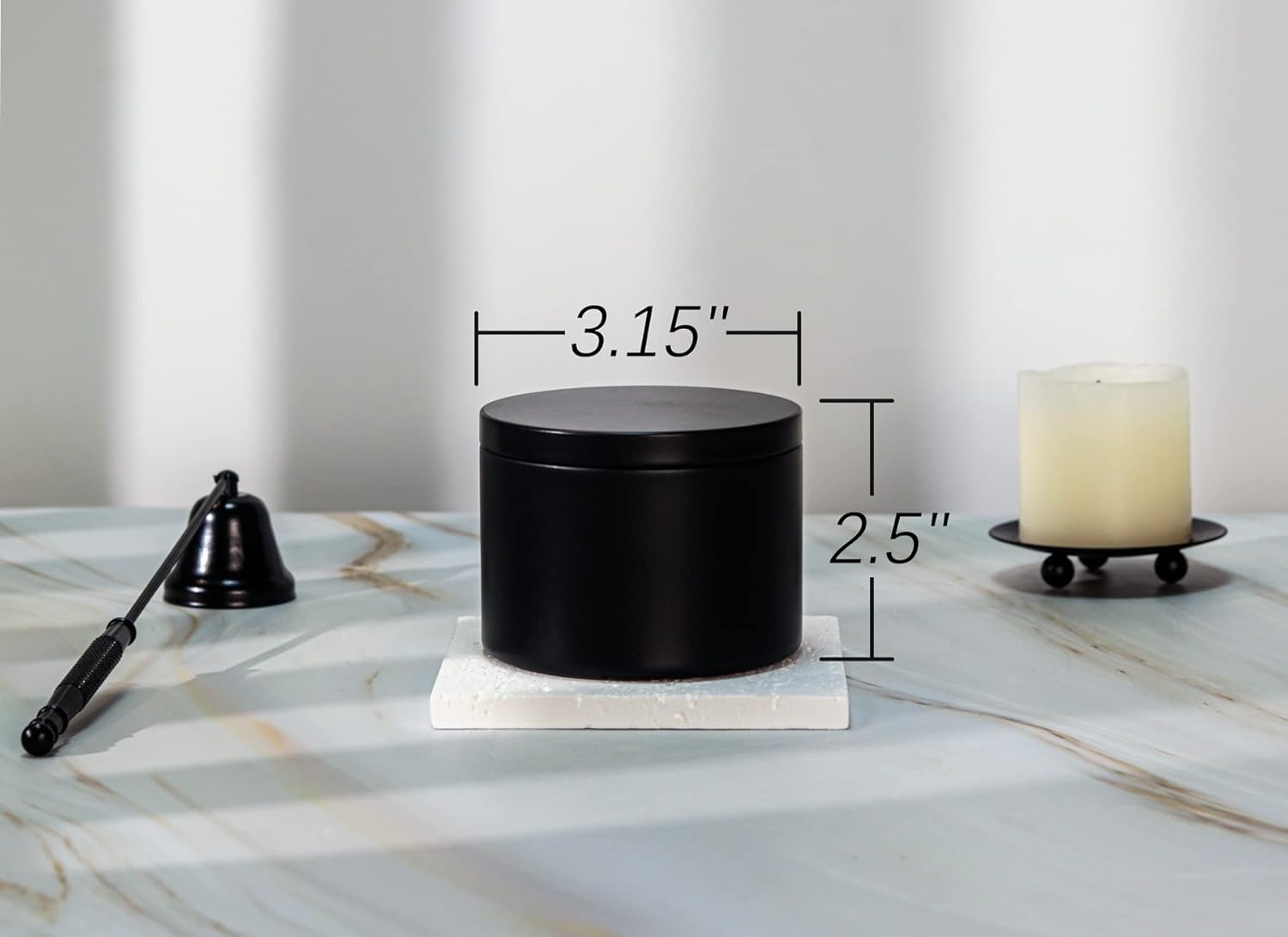 Aroparc 8oz Black Candle Tins 24 Pack with Lids