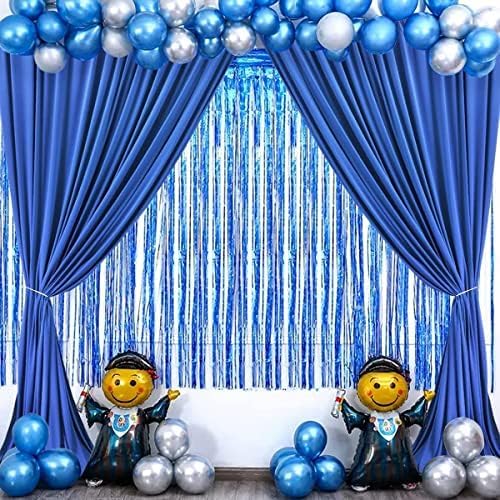 AK Trading Co 10x10 Foot Royal Blue Polyester Backdrop Drapes