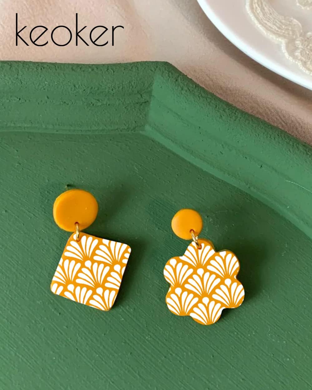 Keoker Reusable Polymer Clay Silkscreen Stencils 3PCS