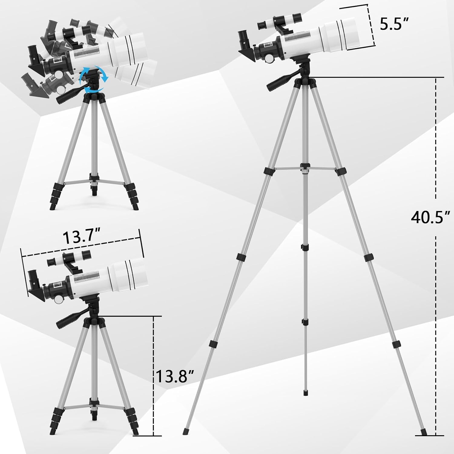 ToyerBee 70mm Refractor Telescope with Phone Adapter and Wireless Remote