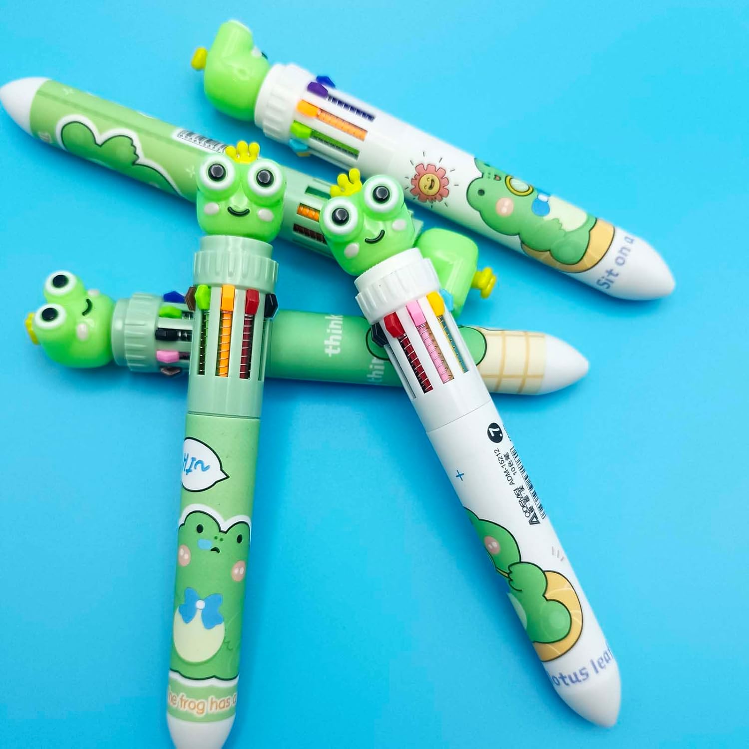 Cute Frog Multicolor Ballpoint Pens 5 Pack