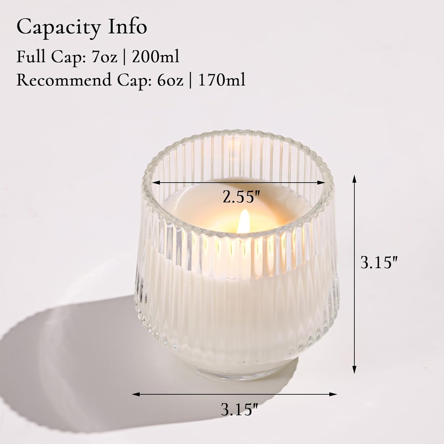 LAMORGIFT 12 Pack Clear Glass Candle Jars for Making Candles