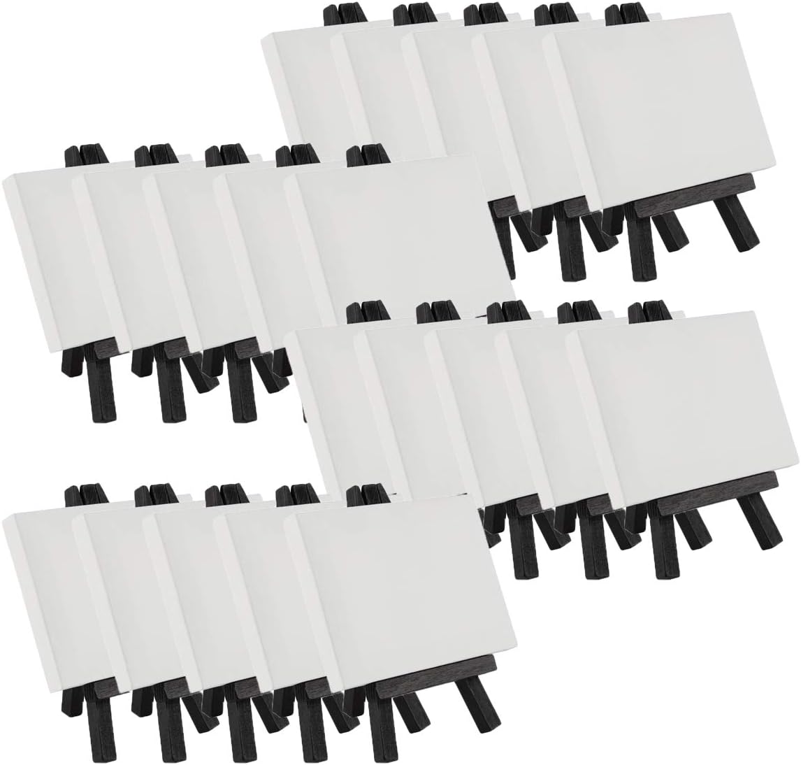 Creative Mark Ultra Mini Canvas Black Wood Easel 3x4 Inch 20 Pack
