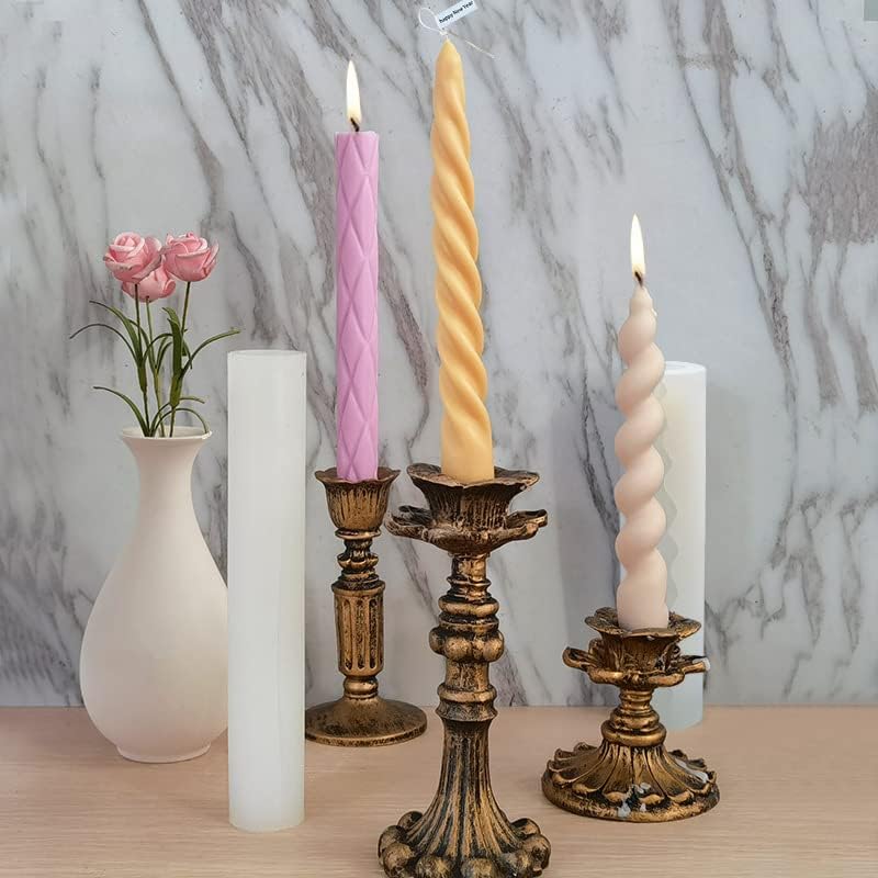 3D Twisted Taper Silicone Candle Molds for Crafting