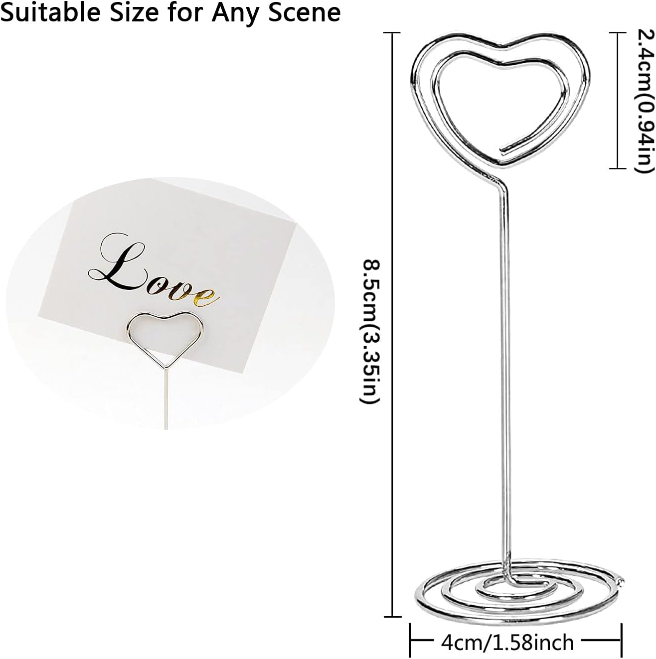 Silver Wedding Table Numbers Holder 20 Pack