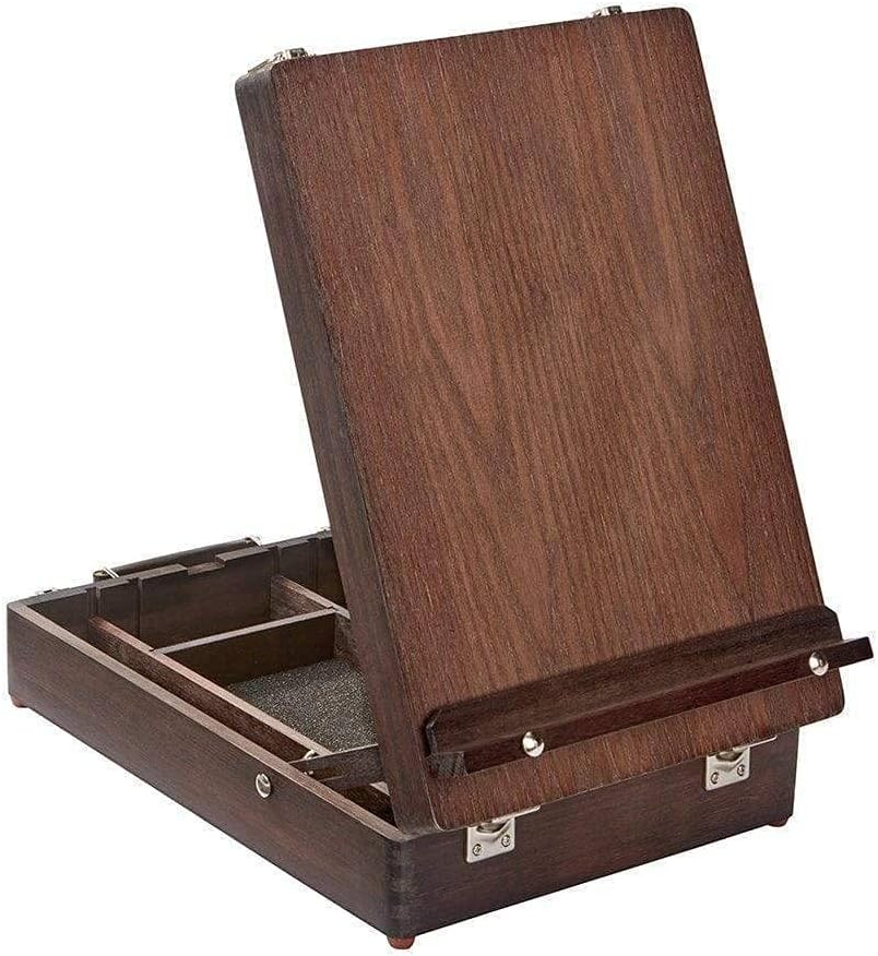 KINGART Adjustable Wood Table Sketchbox Easel