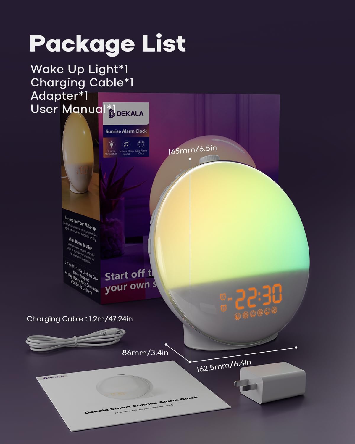 Dekala Sunrise Alarm Clock with App Control