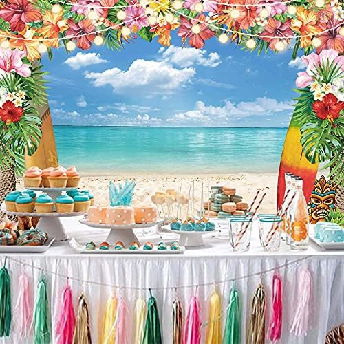 10x8ft Hawaiian Luau Beach Photography Backdrop