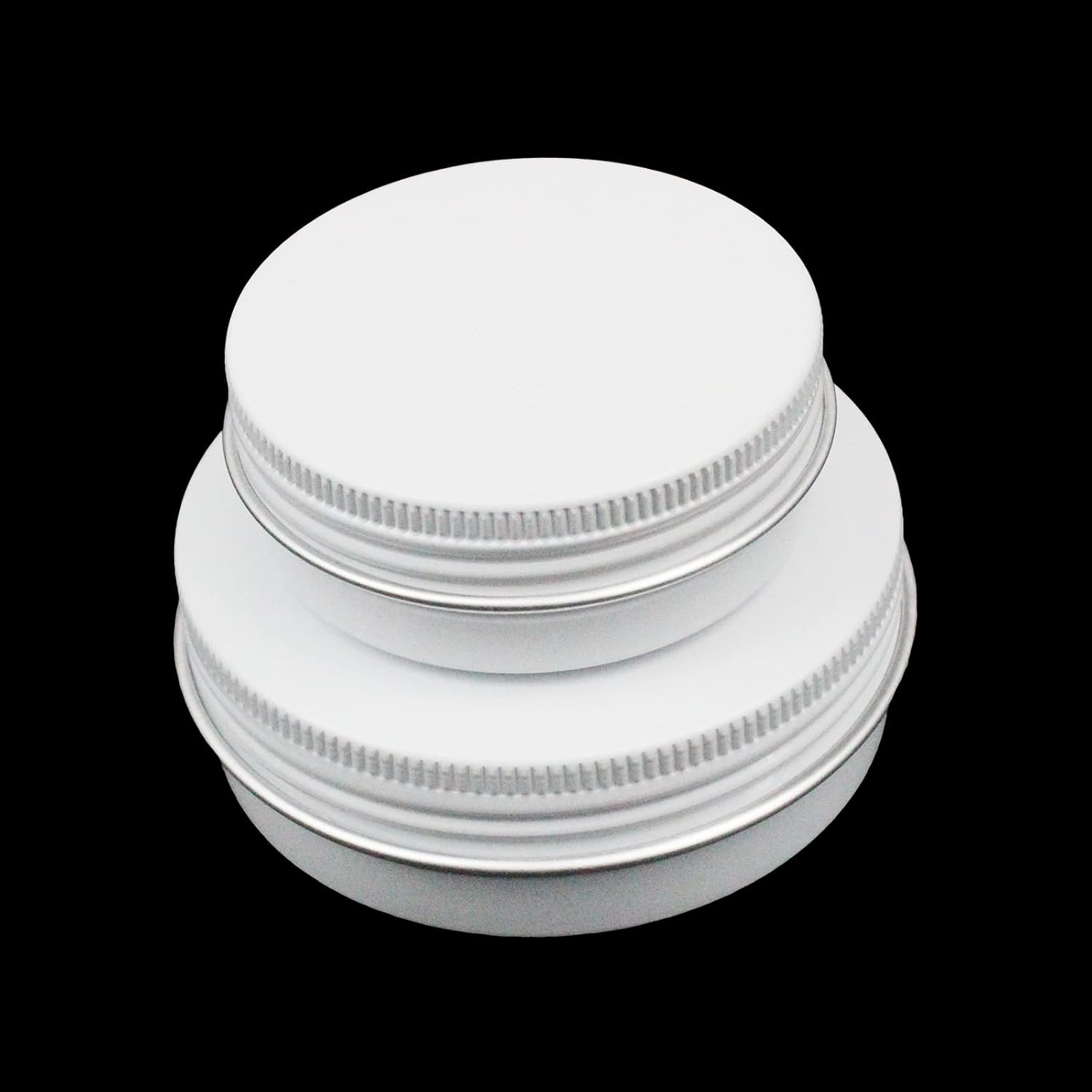 32 Piece White Round Aluminum Tin Cans with Screw Lids