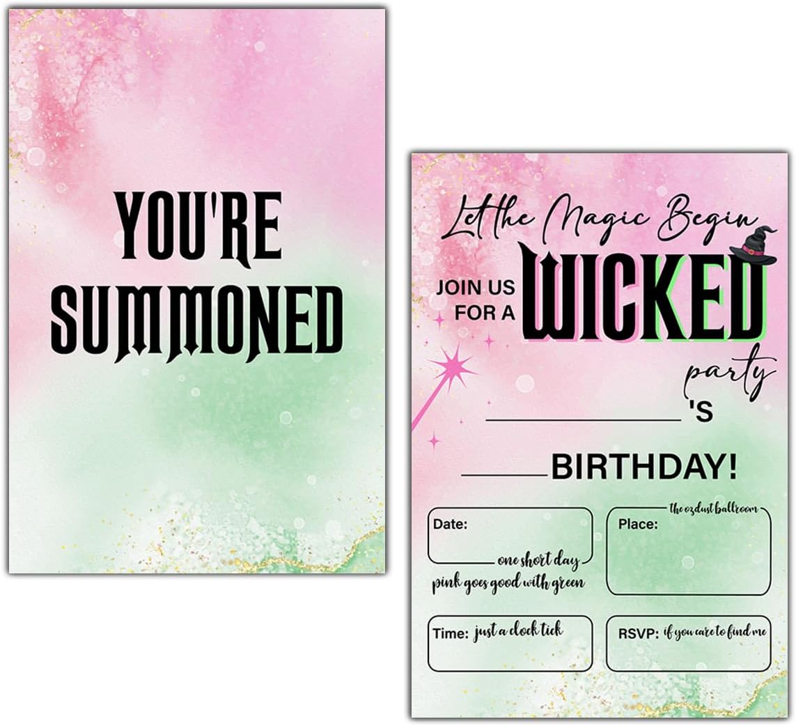 LyoGao Wicked Birthday Invites Cards With Envelopes 20 Pack