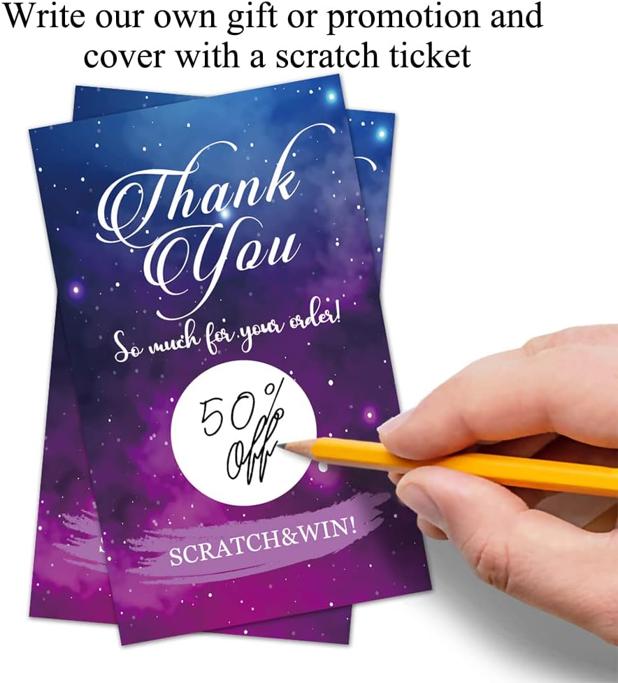 Haizct 50 Pack Thank You Scratch Off Cards for Events