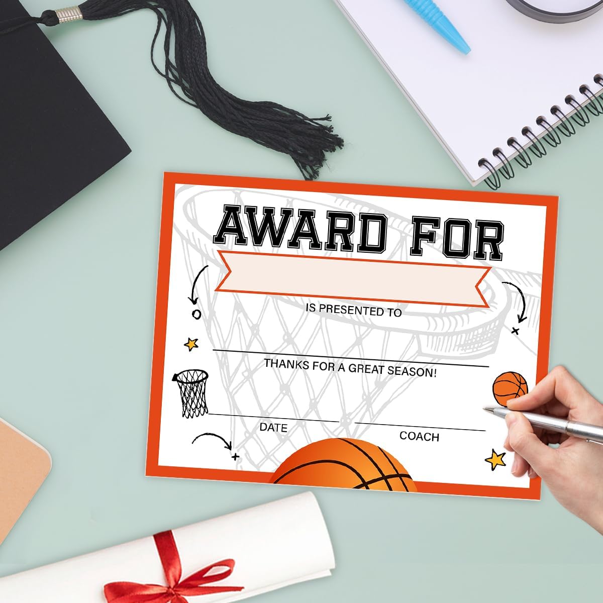 LyoGao Basketball Award Certificate 25 Count 8x10 Inch