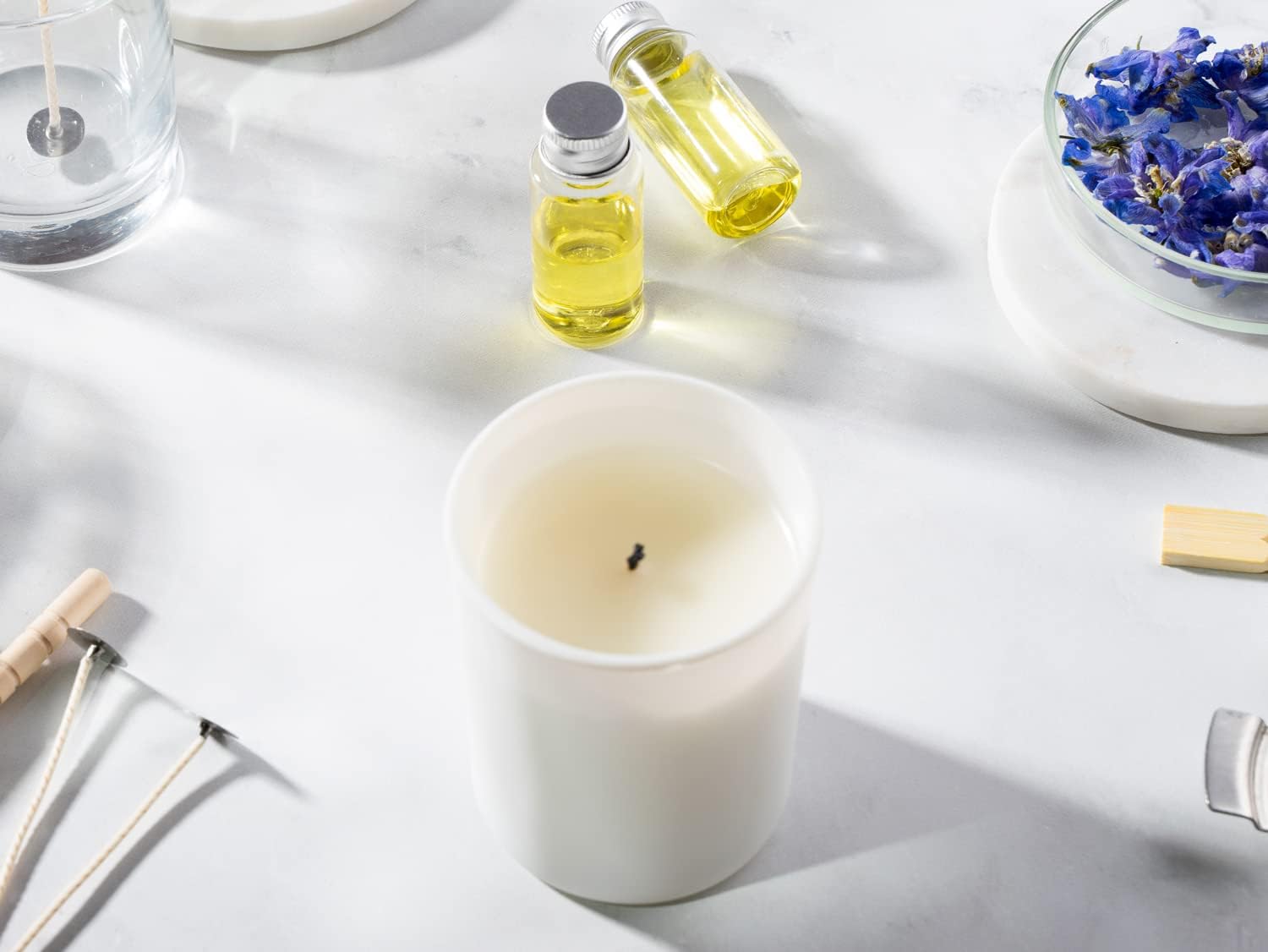 Aroparc 12 Pack 10oz White Candle Jars with Bamboo Lids