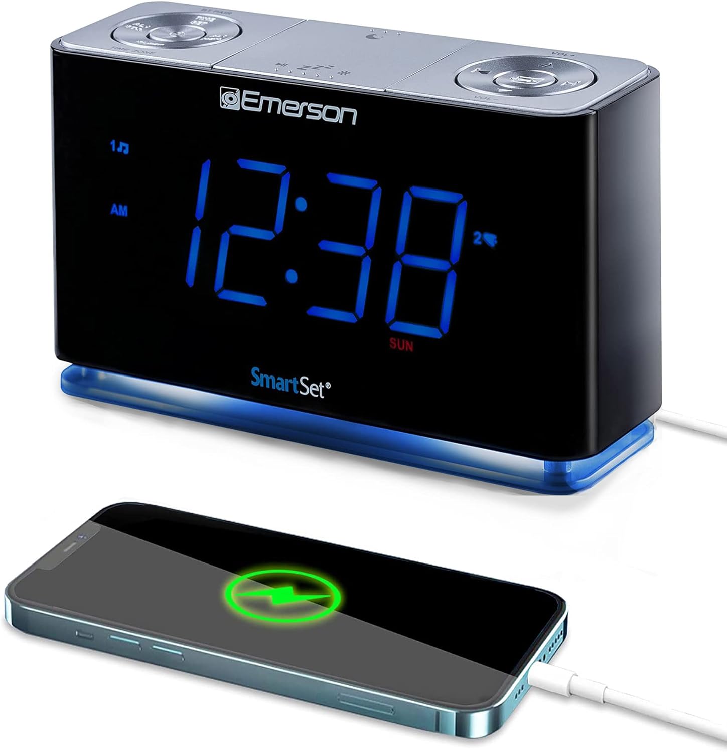 Emerson CKS1507 Smartset Radio Alarm Clock Black