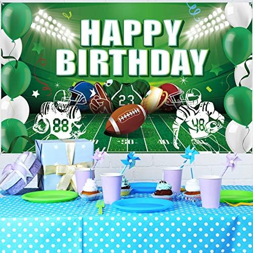 Football Backdrop Banner for Birthday Party Decorations