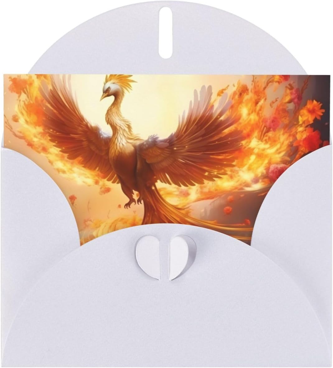 White Phoenix Print Greeting Card 6x4 Inch