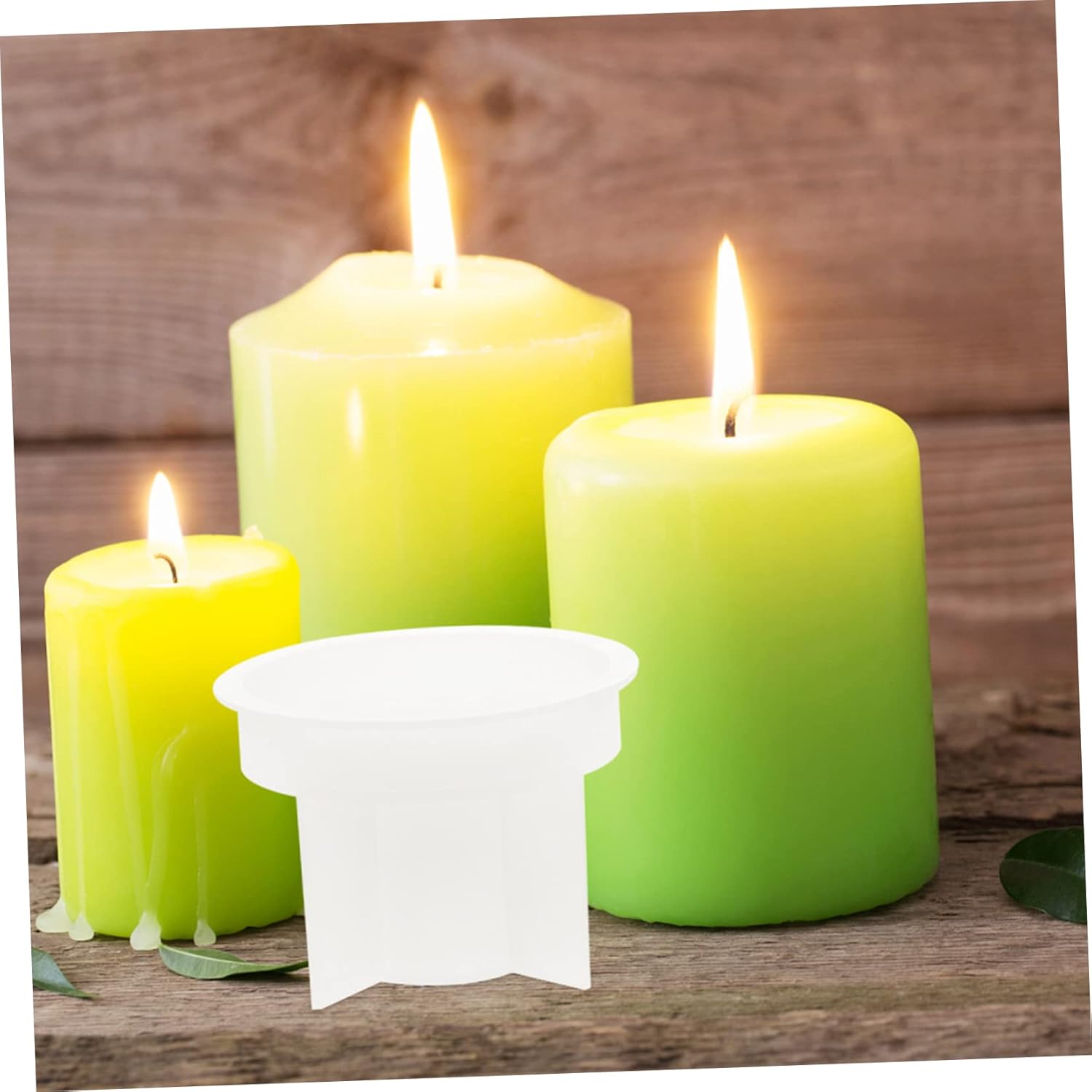 NUOBESTY 2pcs Taper Candle Molds Creative Silicone Candle Holder DIY Crafts