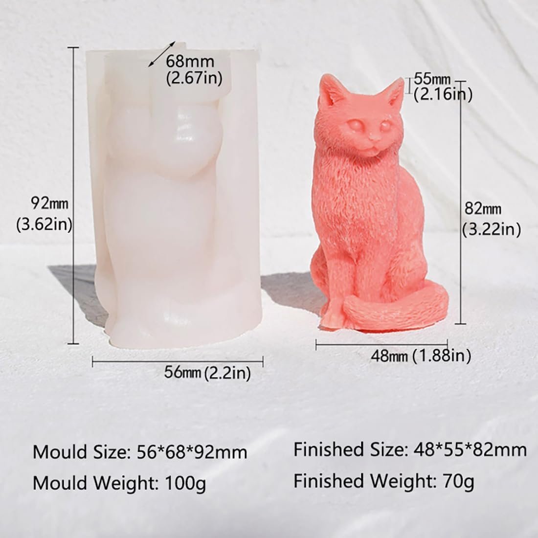 Cute Cat Candle Silicone Mold for DIY Art Projects