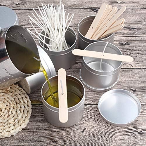 DINGPAI 8oz Candle Tin 12 Pack Aluminum Containers