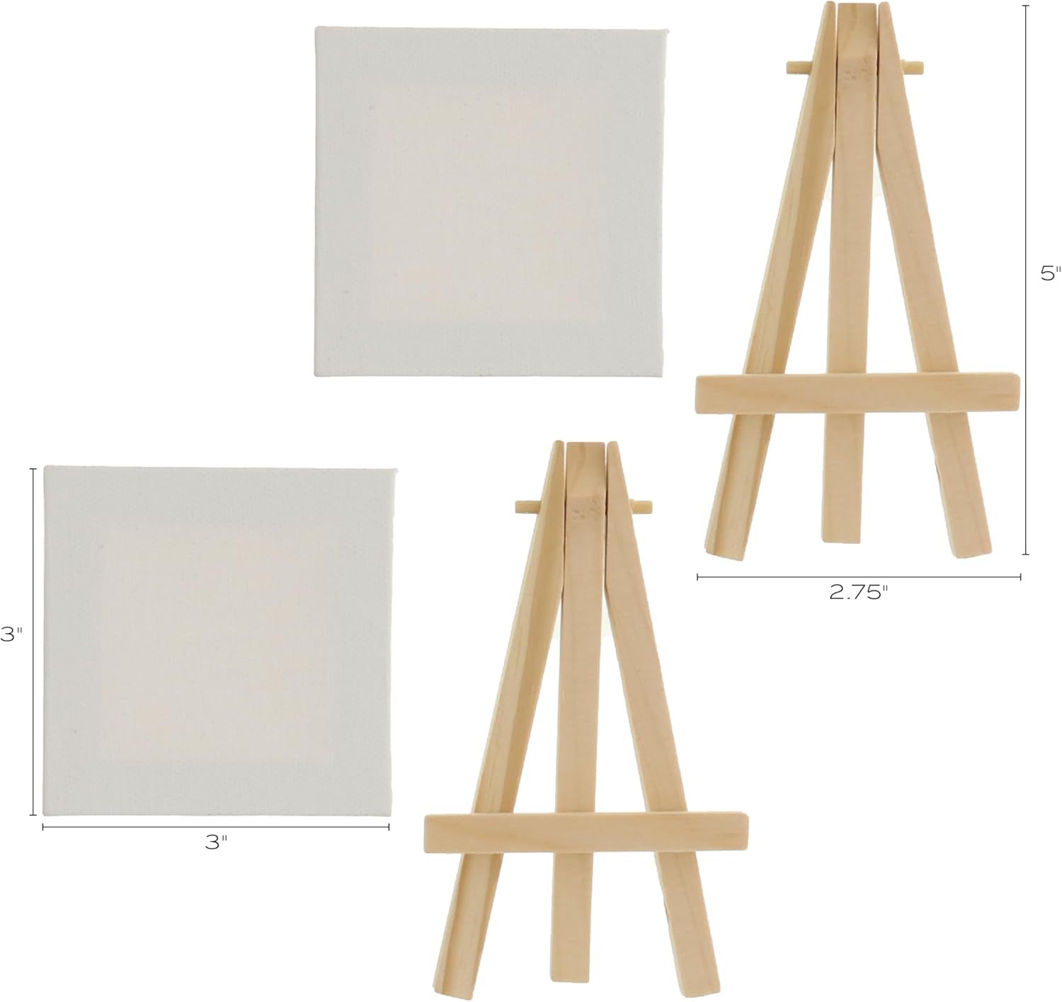 Hello Artist Party Pack Mini Canvas with Easel 4 Pieces