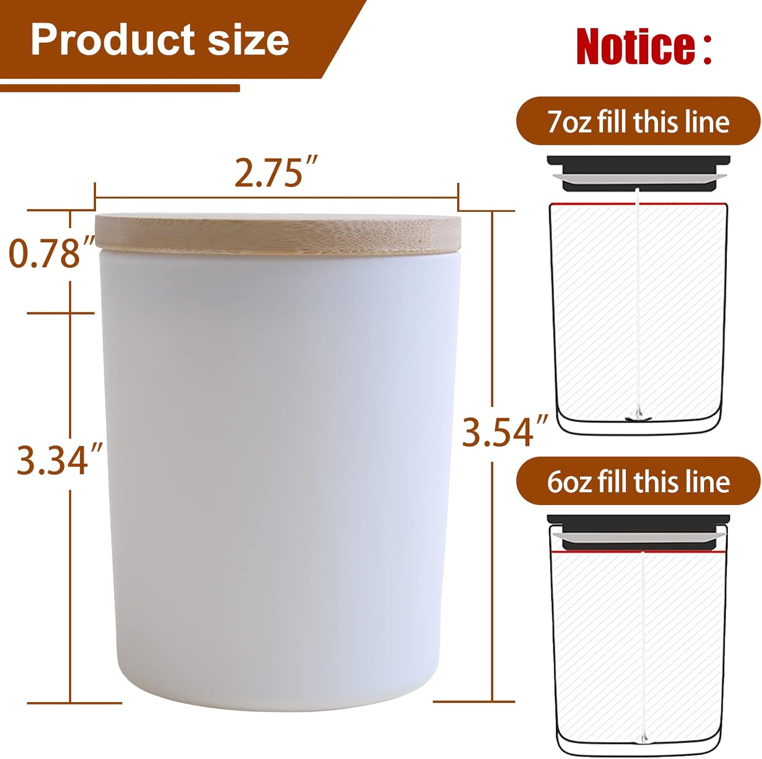 CONNOO 15 Pack Glass Candle Jars with Bamboo Lids for Candle Making
