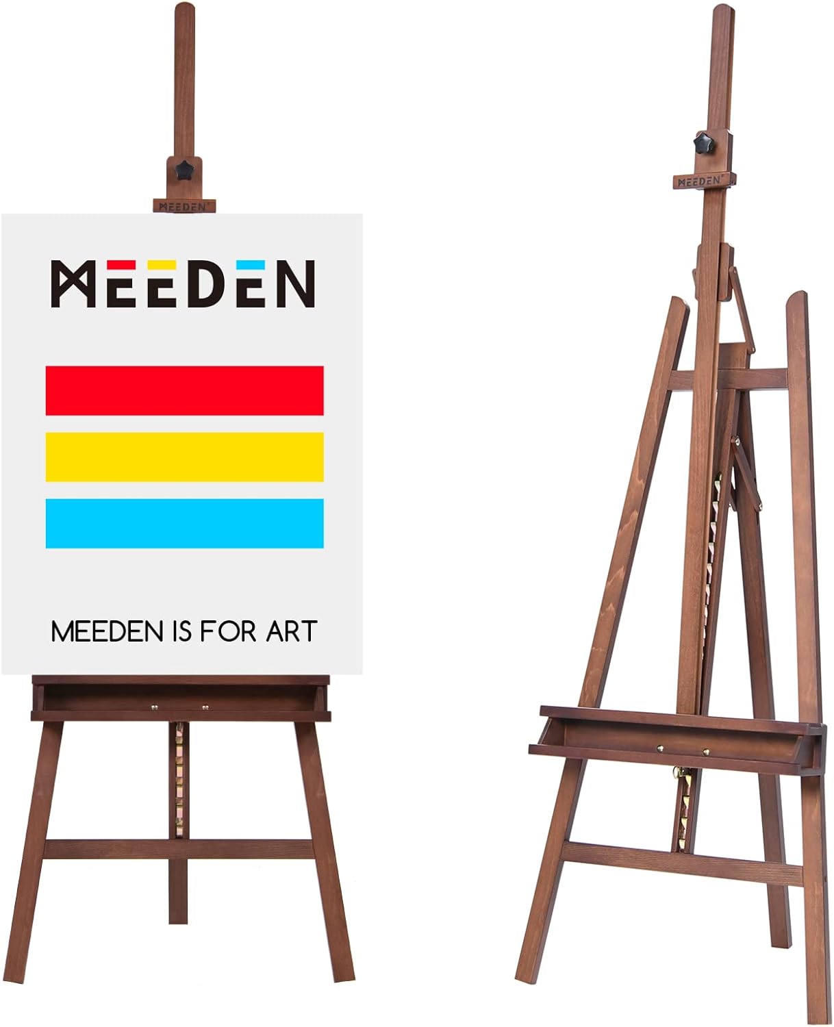 MEEDEN Large Adjustable Artist Easel with Brush Holder
