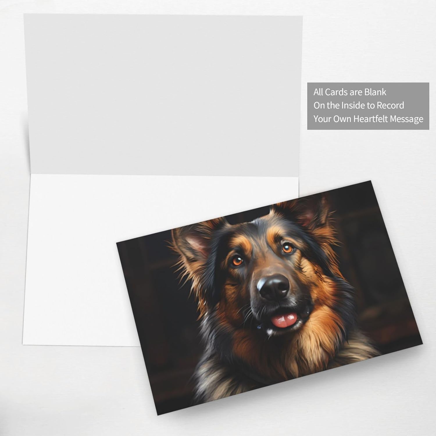 Red Pearlescent Holiday Cards 4x6 German Shepherd Design