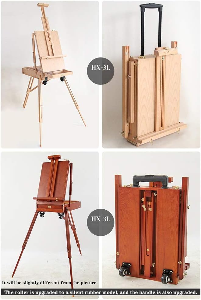 Red Easel Stand with Wheels and Drawer